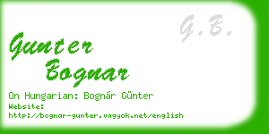 gunter bognar business card